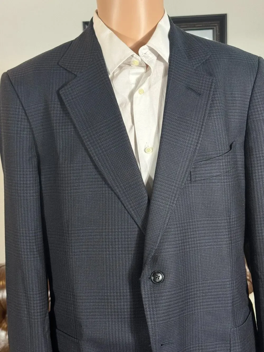 Tom Ford Blue O'Connor Houndstooth Blazer 52IT 42R US Wool Sportcoat EUC